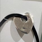 ATTERRI | Heart Statement Piece Adjustable Leather Necklace Silver Photo 5