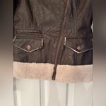 Affliction  Black Premium Flight Jacket Women’s Brown Size XS Photo 3