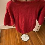 Chinawear NWT Vintage  Floral Embroidered Red Cable Knit Sweater, size M Photo 2