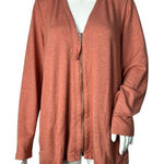 LOGO By Lori Goldstein Logo‎ Lounge Lori Goldstein Sweatshirt Womens Orange Large Lace Back Oversized Photo 0