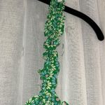 ZARA Size S Green Floral Sleeveless Dress Photo 3