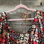 Free People  Floral Puff Sleeve Button Front Mini Dress/Tunic Size Medium Photo 4