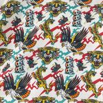 Empyre XS Graphic Crop Button Down Shirt Tiger Skull Eagle Ed Hardy Style Tattoo Red Photo 2