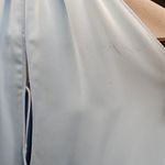 Ramy Brook  Dress Amanda Misty Blue Halter Midi Cocktail Formal Neutral Belted Photo 13