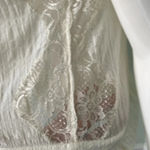 Free People Boho Lace Button Front Tunic Blouse Medium Photo 7