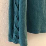 Elie Tahari Cashmere Sweater Teal Braided Sleeve Boat Neck GUC Sz S (?) See Dsx Photo 5