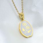 Daisy Flowers Irregular Pendant Necklace Gold Photo 3