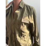 ZARA  Z1975 Denim‎ Olive Green Shirt Top Button Down Sm Photo 1