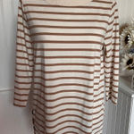 st. john's bay Cream & Taupe Boat Neck boat 3/4 Sleeves Top Photo 0