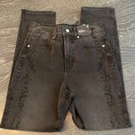 EXPRESS Super High Waisted Black Tonal Snakeskin Print Slim Ankle Jeans … Photo 3