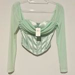 Sage Windsor Sultry Swoon Satin Mesh Corset  green XS‎ Photo 0