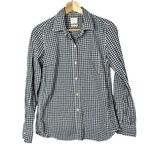 Gap  Blue & White Gingham Plaid Fitted Boyfriend Long Sleeve Button Down XS Photo 0