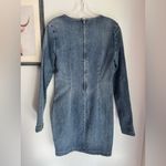 Guess NWT Denim Bodycon Long Sleeve V-Neck Dress Photo 3
