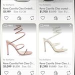 RENE CAOVILLA pink Cleo thin heeled sandals NEW Silver Size 9 Photo 10