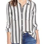 BP NWOT Nordstrom  The Perfect Shirt Black & White Stripe Button Down Shirt Photo 1