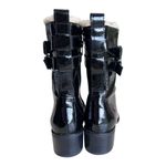 Kurt Geiger London Serena Block Heel Black Patent Combat Boots With Fur Trim 8.5 Photo 8