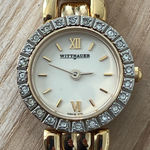 Wittnauer Longines Ladies Watch Rare Crystal Embellishments Gold Weave Bracelet Photo 0