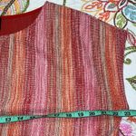 W5  large multicolor striped tie waist short sleeve top pink orange NWOT Photo 2
