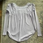Free People We The Free Waffle Oversized Babydoll Long Sleeve Henley Top XS Photo 5