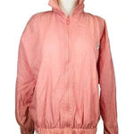 Pony Vintage Pink Windbreaker Zipper Hood Pockets Nylon Women Size Medium Photo 0