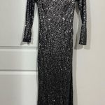 Badgley Mischka Silver Sequin Dara Gown Size 6 US $660 Photo 1
