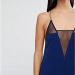 AQ/AQ  Montana Mini Dress in Patriot Blue Spaghetti Strap Plunge Mesh NWT Size 0 Photo 1