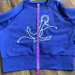 J.Crew  Rope Anchor Boxy Cropped Crewneck Sweatshirt Navy Photo 7