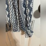 Jack by BB Dakota Jack BB Dakota Blue and White Aztec Print Long Sleeve Blouse Photo 2