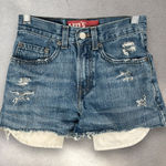 Levi's Levi’s 569 Loose Straight Cutoff Denim Shorts Women’s 10 Slim Blue Distressed Photo 0