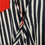 Madewell  Striped Wrap Top in Candied Orchids Size Small Black White Striped Crop Photo 4