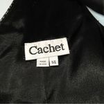 Vintage Cachet Black Silver Metallic Beaded Fringe Sleeveless Vest Size 14 Photo 2