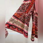 Fig & Flower Large Bohemian Lace Trim Blouse Hippie Chic Festival Peasant Shirt Red Photo 4