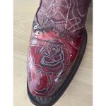 Mark Nason Red Leather Boots Womens 6 Ankle Roses Rocker Vero Cuoio Italy Boho Photo 3