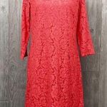 Vince Camuto  Orange cropped long sleeve floral lace long sleeve midi dress 10 Photo 0