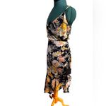 Lulus Flowering Beauty Navy Blue Floral Print Asymmetrical Midi Dress XL NWT Photo 5