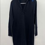 Frank & Eileen Nicole Long Sleeve Henley Dress Heritage Jersey Black Photo 3