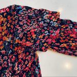 ZARA  Womens Micro Pleated Floral Detail Puff Sleeve Ruffled Dress Size Medium Photo 5