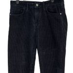 ZARA Corduroy Straight Leg High Rise Cropped Pants Trousers Raw Hem 31 Black Photo 1