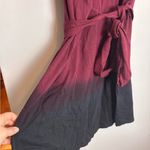 Torrid NWT Off the Shoulder Tie Dye Gradient Ombré Burgundy and Black Dress Photo 7