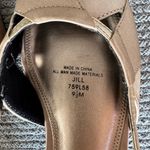 Vintage LifeStride Gold Square Toe Slingback Block Heel Shoes Pumps Size 9.5 Photo 5