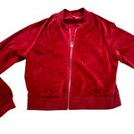 Guess Y2K RED VELOUR LOGO VINTAGE  ZIP UP‎ TRACK JACKET SMALL/MEDIUM Photo 2