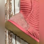 UGG  AUSTRALIA CLASSIC CARDY KNIT SWEATER PINK WOVEN BUTTON BOOTS Photo 2