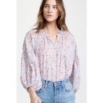 Something Navy Long Sleeve Flowy Button Up Floral Top Sz. S Photo 1