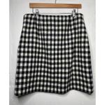 Talbots NEW Wool Skirt Buffalo Plaid Black White Size 12 Petite Photo 2