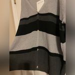 Davi & Dani NWT  Plus Gray and Black Striped Cardigan Sweater Size 1X Photo 1