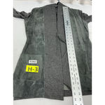 Ecru Womans  Long Sleeve Open Front Cardigan Sweater Small Gray Faux Suede Photo 6