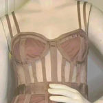 Missguided Misguided Women’s Mesh Bandage Corset Detail Mini Dress stretchy material. Photo 3