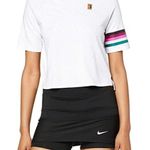 Nike  court dry breathe slam top Sz XL white/true berry /mystic green Photo 6