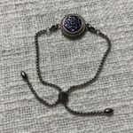 Silver & Purple Flower Adjustable Bracelet Photo 2