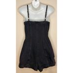 PacSun  Black Denim Strappy Romper Silver Zipper Size S Small EUC!! Photo 2